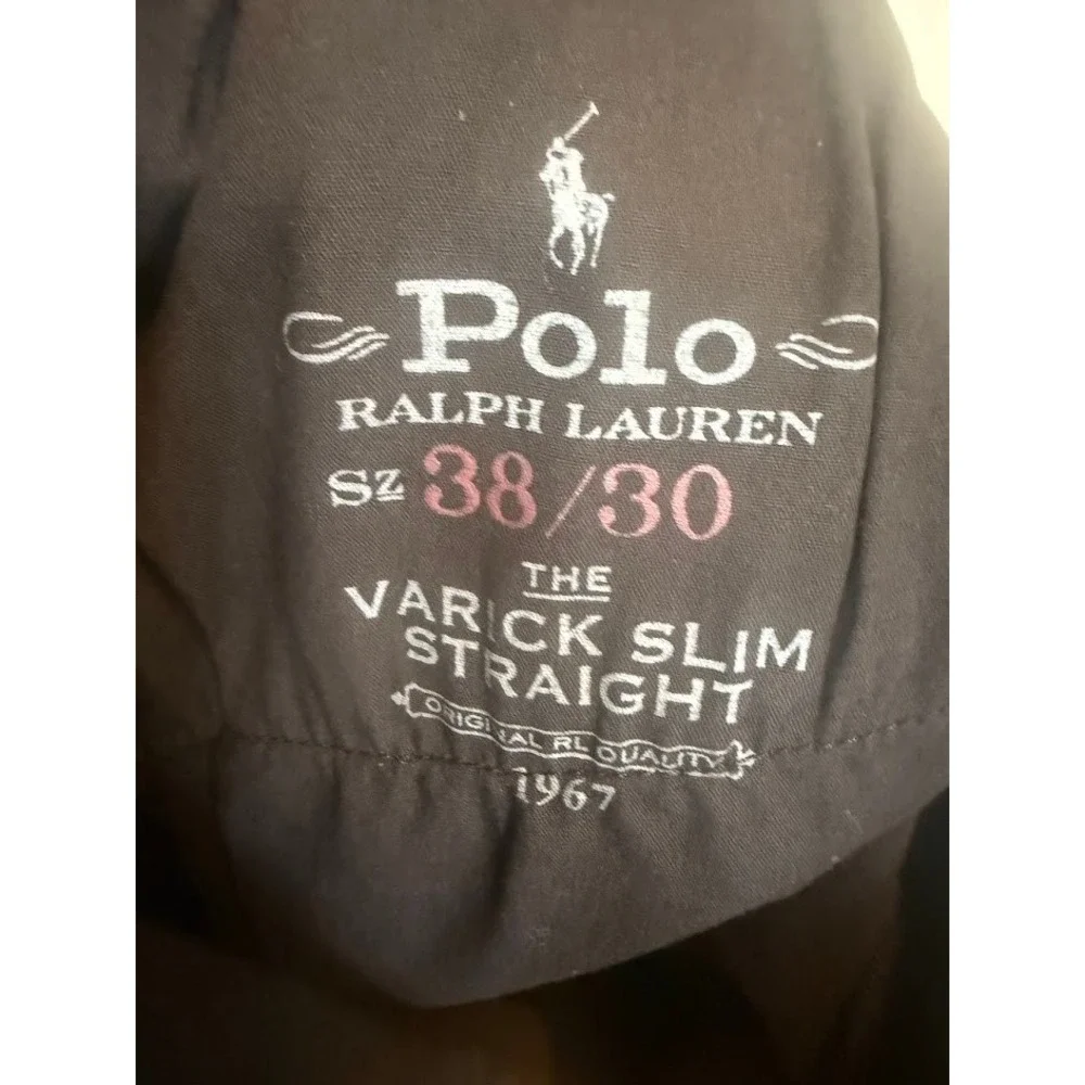 Polo Ralph Lauren Varick Slim Straight Jeans Mens‎ 38x30 Black Denim Casual